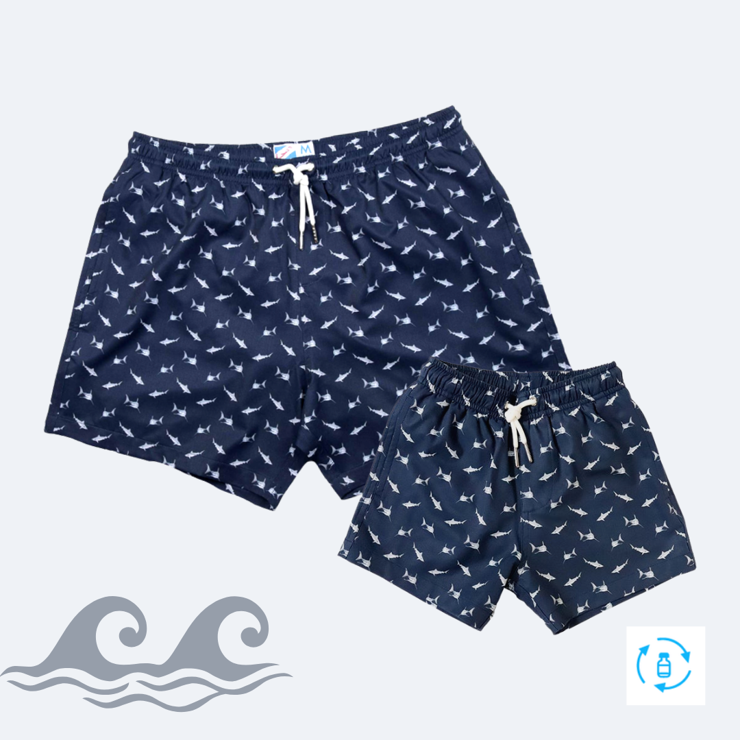 Daddy shark swim trunks hotsell