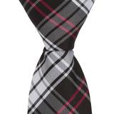  XK46 - Black/White/Red Plaid Matching Tie