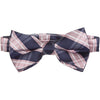 MBT13 Pink and Navy Plaid Bowtie and Necktie