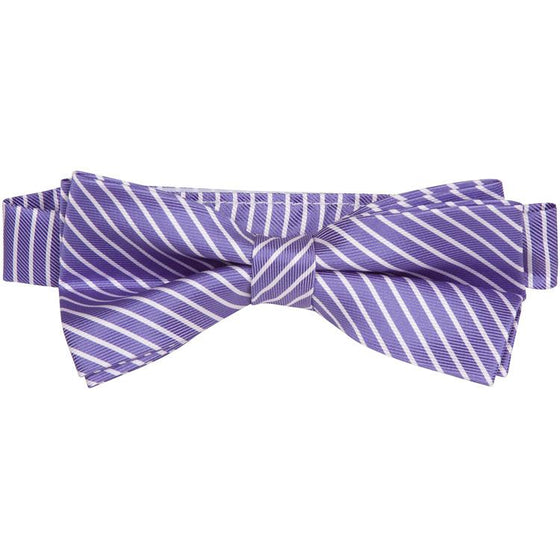 MBT14 Purple and White Stripes Bowtie and Necktie
