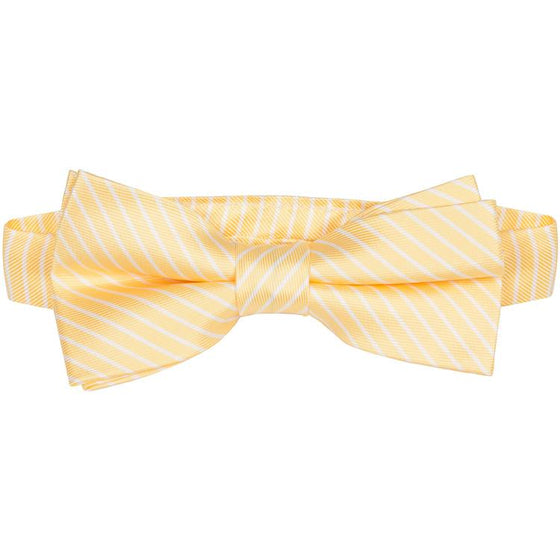 MBT1 Yellow and White Stripes Bowtie and Necktie