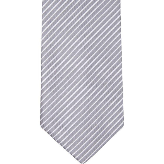 MBT3 Gray and White Stripe Bowtie and Necktie