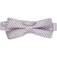  MBT3 Gray and White Stripe Bowtie and Necktie