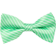  MBT5 Green and White Stripes Bowtie and Necktie