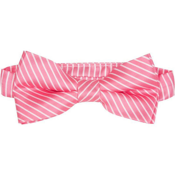 MBT6 Pink and White Stripes Bowtie and Necktie