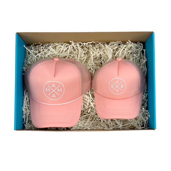GIFT BOX : Blush Mama x Baby Matching Trucker Hats Set