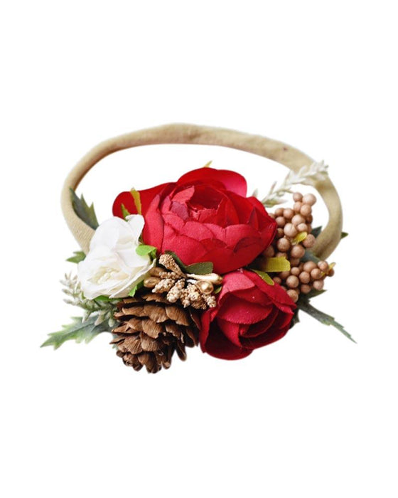 Floral Stretch Headband - Red