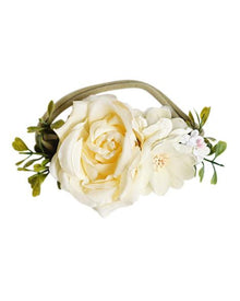  Floral Stretch Headband - Ivory