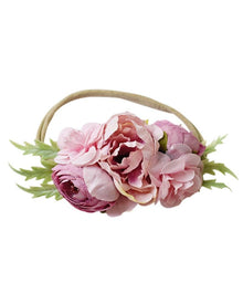  Floral Stretch Headband - Mauve