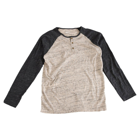 Sebastian Oatmeal & Charcoal Slub Knit Raglan Bodysuit and Shirt