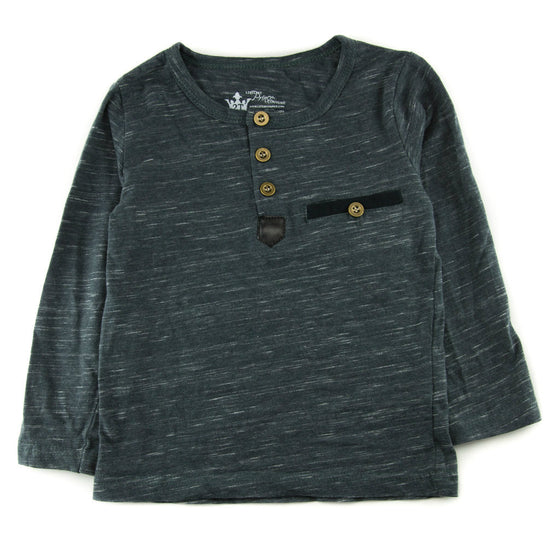 Jayden Charcoal Slub Knit Henley Bodysuit and Shirt