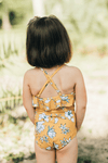 CASSIDY Mommy and Me Swimsuit - Yellow Floral Scoop Neck One Piece - Janela Bay