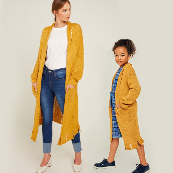 Mustard yellow cheap duster cardigan