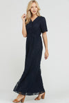 Anne Lace Button Up Maxi Dress - Navy (Nursing and Maternity-friendly)