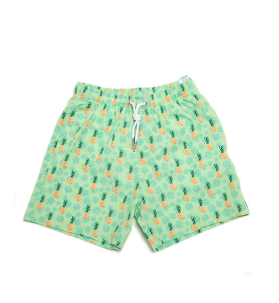 GREEN PINEAPPLE VIBES - Father and Son Matching Swim Trunks - Bermies | Daddy+Me