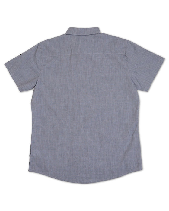 Mason Steel Blue Short Sleeve Dress Shirt and Bodysuit