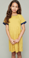 HARPER Pleated Babydoll Dress - Mustard