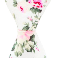ST11 - Skinny Cream Floral Neck Tie