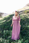 Jessie Chiffon Swiss Dot Maternity Wrap Dress - Mauve