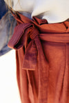 Minnie Waist Tie Midi Skirt - Rust
