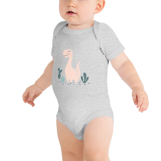 Blush Pink Dinosaur - Baby Short Sleeve Onesie - Matching Family | Mommy and Me | Father and Daughter | Sibling