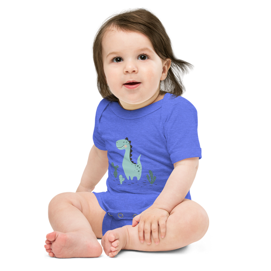 Green Dinosaur - Unisex Baby Short Sleeve Onesie - Matching Dinosaur Family | Mommy and Me | Father and Son