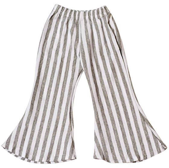 Bella Palazzo Striped Pants in Gray and White - Mommy and Me