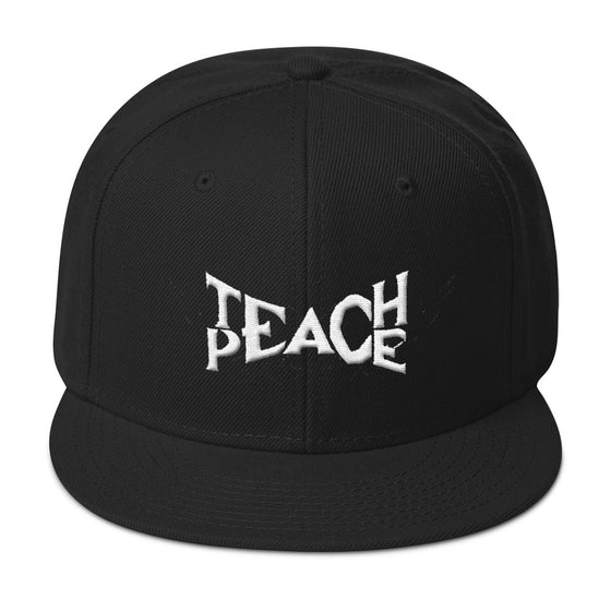 Teach Peace Black Snapback Hat