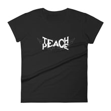  Teach Peace Wings - Women's Short Sleeve Black T-shirt