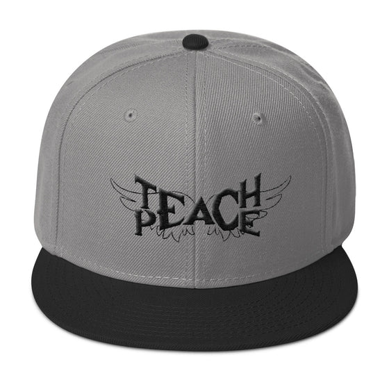 Teach Peace Wings - Gray Snapback Hat