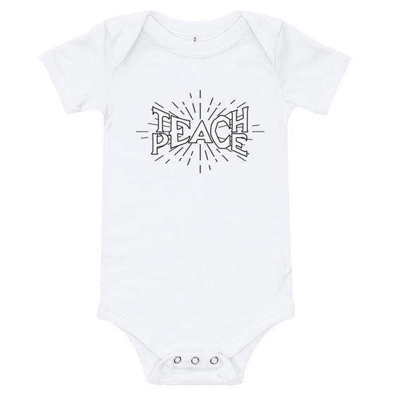 Teach Peace Ray Hollow - Baby and Toddler White Bodysuit