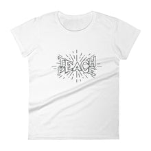  Teach Peace Rays Hollow - Women's Short Sleeve White T-shirt