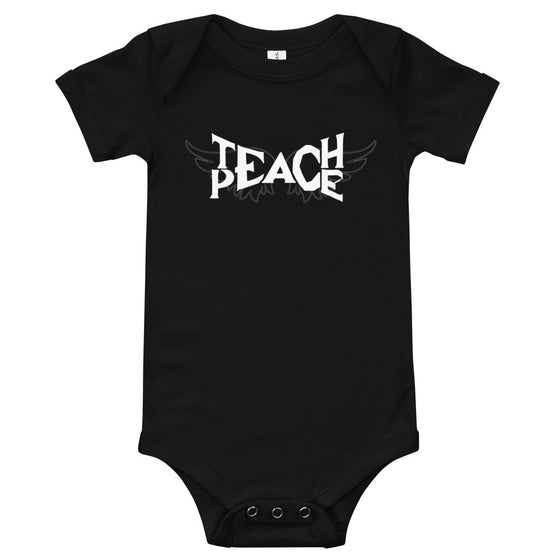 Teach Peace Wings - Baby and Toddler Black Bodysuit