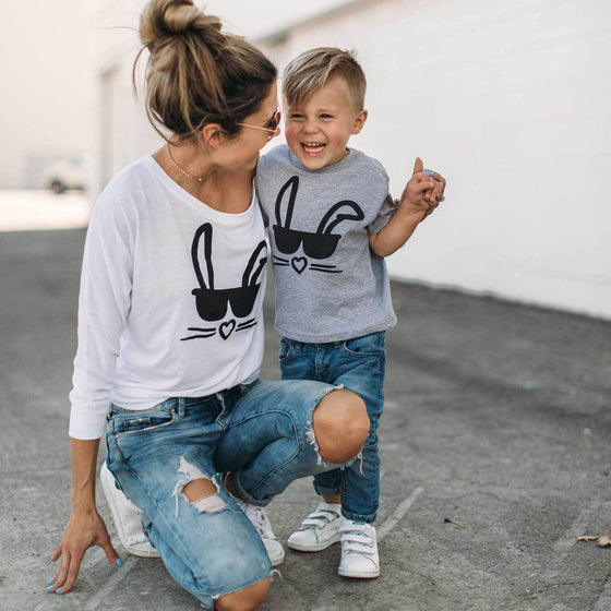Family Cute Mother Children Long Sleeve T-shirt Tops Blouse Matching Outfit For Kids