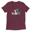 Dinosaur Family of 4 - Green and Pink Dinosaurs - Adult Unisex Short Sleeve T-shirt - Matching Family Shirts