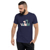 Dinosaur Family of 4 - Green and Pink Dinosaurs - Adult Unisex Short Sleeve T-shirt - Matching Family Shirts
