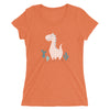 Blush Pink Dinosaur - Fitted Ladies Short Sleeve T-shirt